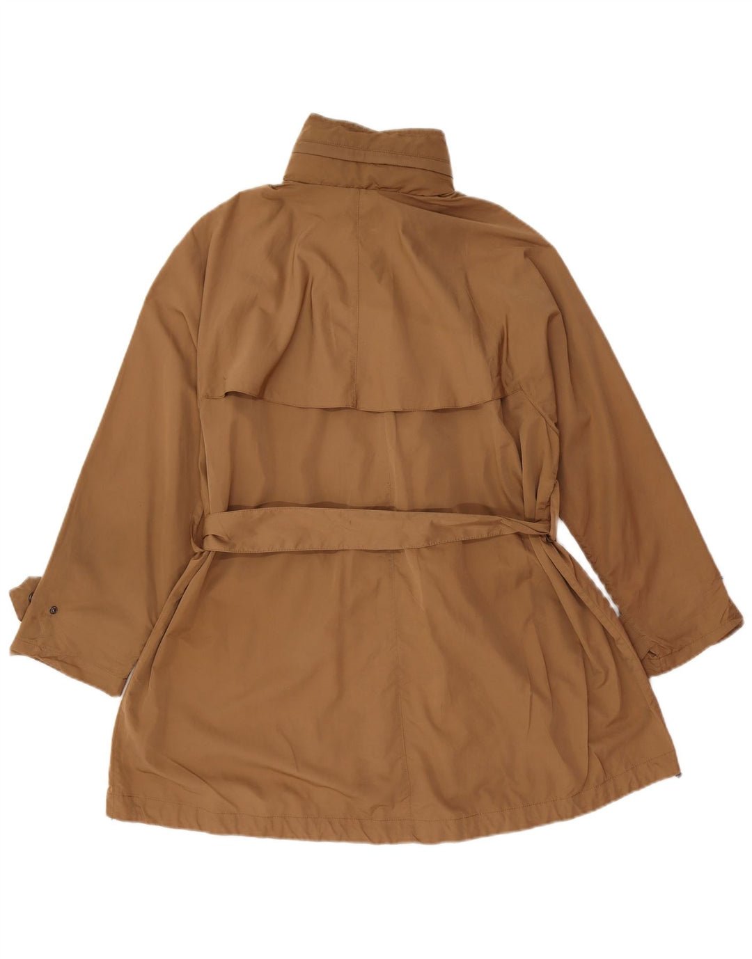 Casaco impermeável oversized com capuz feminino Zara UK 10 pequeno poliéster marrom