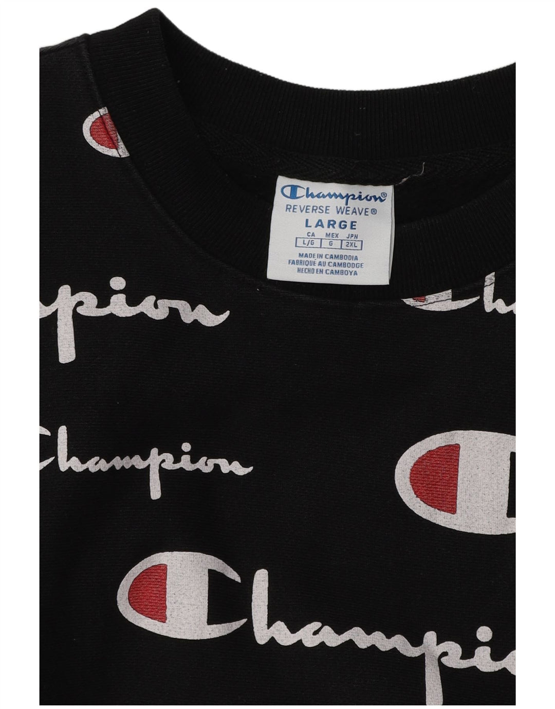 Champion moletom gráfico masculino jumper grande algodão preto
