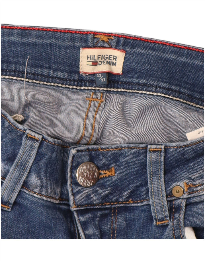 Jeans retos femininos Tommy Hilfiger W33 L26 algodão azul