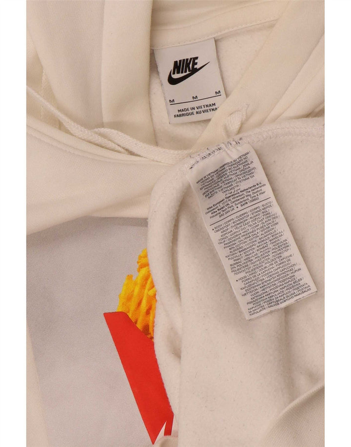 Nike masculino gráfico moletom com capuz médio algodão branco