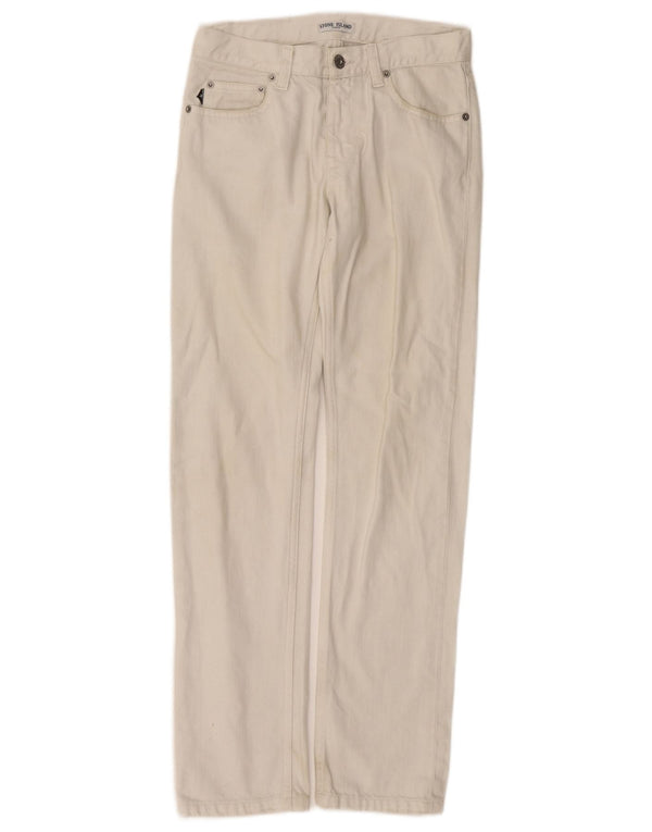STONE ISLAND Meninos Jeans retos 11-12 anos W26 L29 Off White