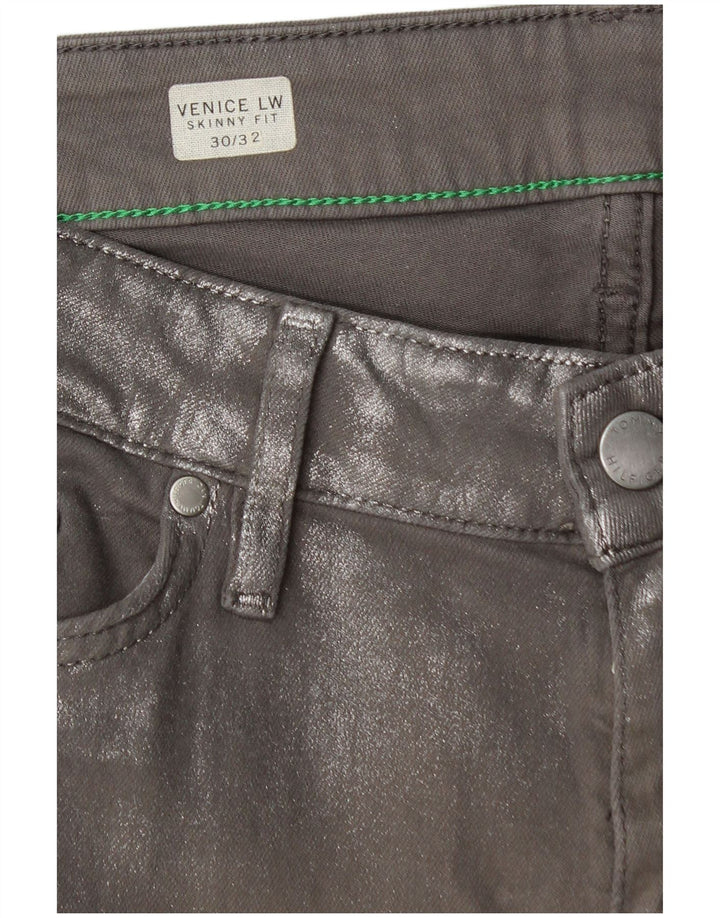TOMMY HILFIGER Jeans feminino Venice LW skinny W30 L30 algodão cinza