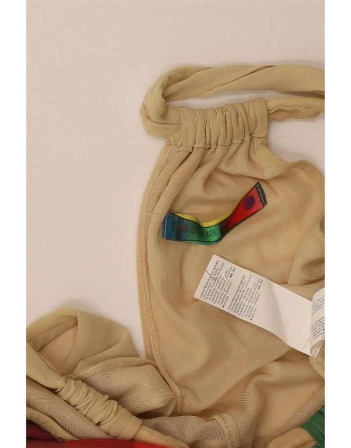 Desigual Vestido Halter Feminino EU 40 Médio Multicolorido Geométrico