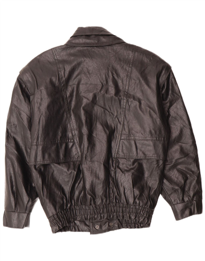 Jaqueta de couro masculina VINTAGE UK 36 pequena preta