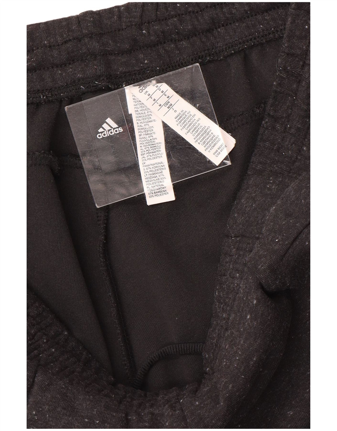 Adidas Mens Calças de treino cinza médio algodão manchado