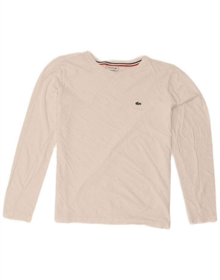 Top Lacoste Menino Manga Comprida 15-16 Anos Algodão Branco