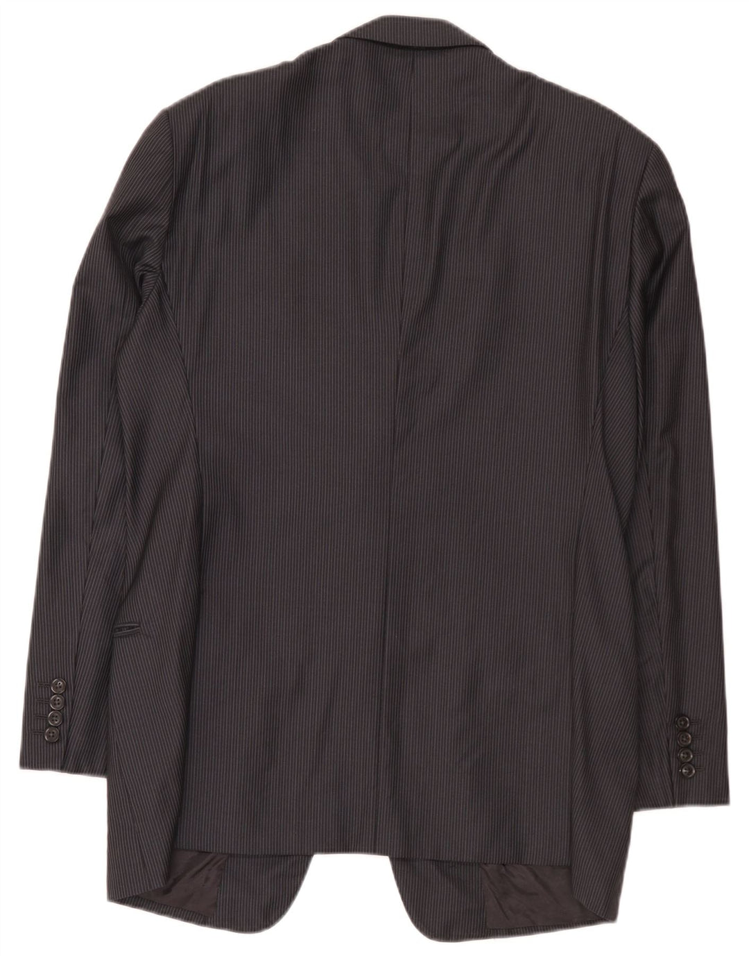 Jaqueta blazer masculina Armani Collezioni com 2 botões IT 52 grande lã listrada cinza