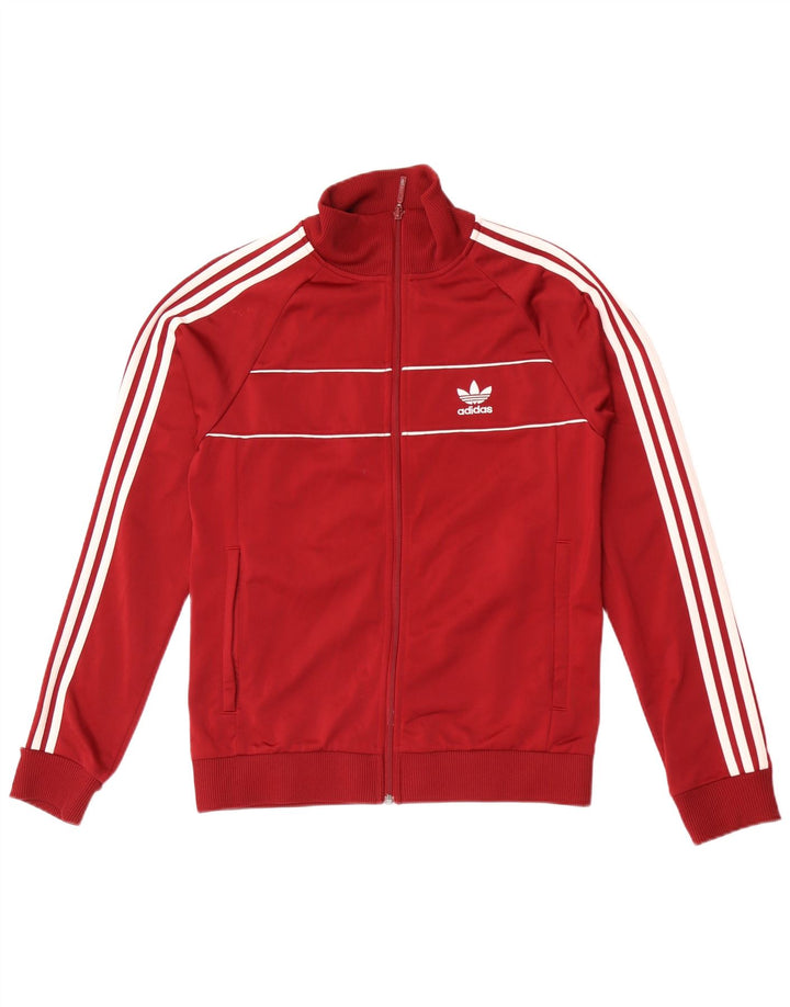 Adidas Mens Treino Top Jaqueta Pequena Borgonha Poliéster
