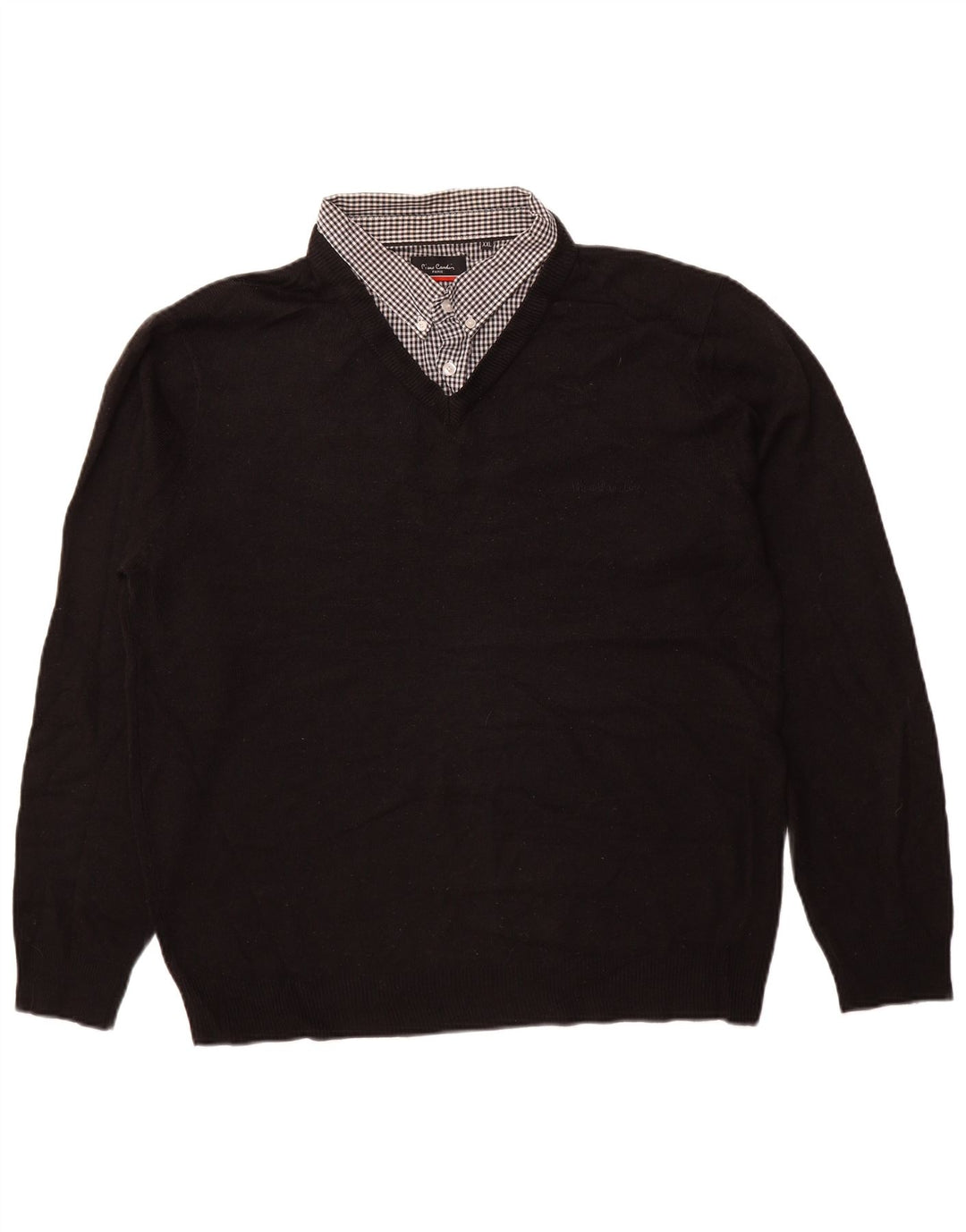 PIERRE CARDIN Suéter masculino com decote em V 2XL acrílico preto