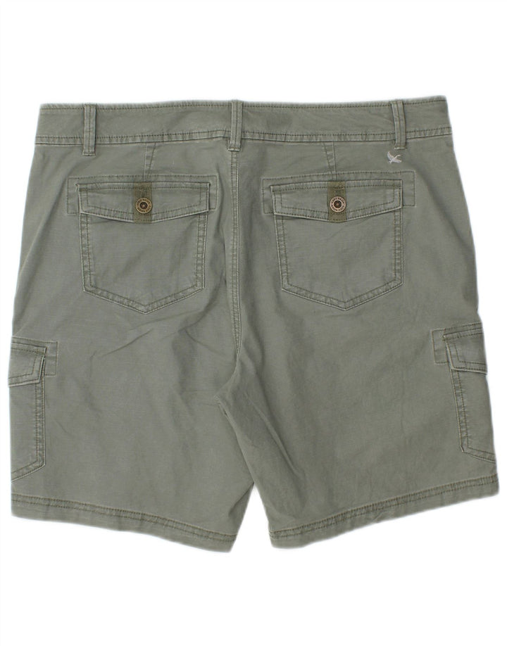 Shorts cargo feminino Eddie Bauer EUA 12 grande W36 algodão cáqui
