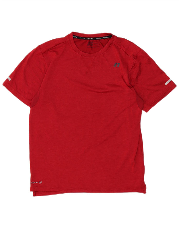 RUSSELL ATLÉTICO Meninos Dri-Power Camiseta Top 15-16 Anos 2XL Poliéster Vermelho