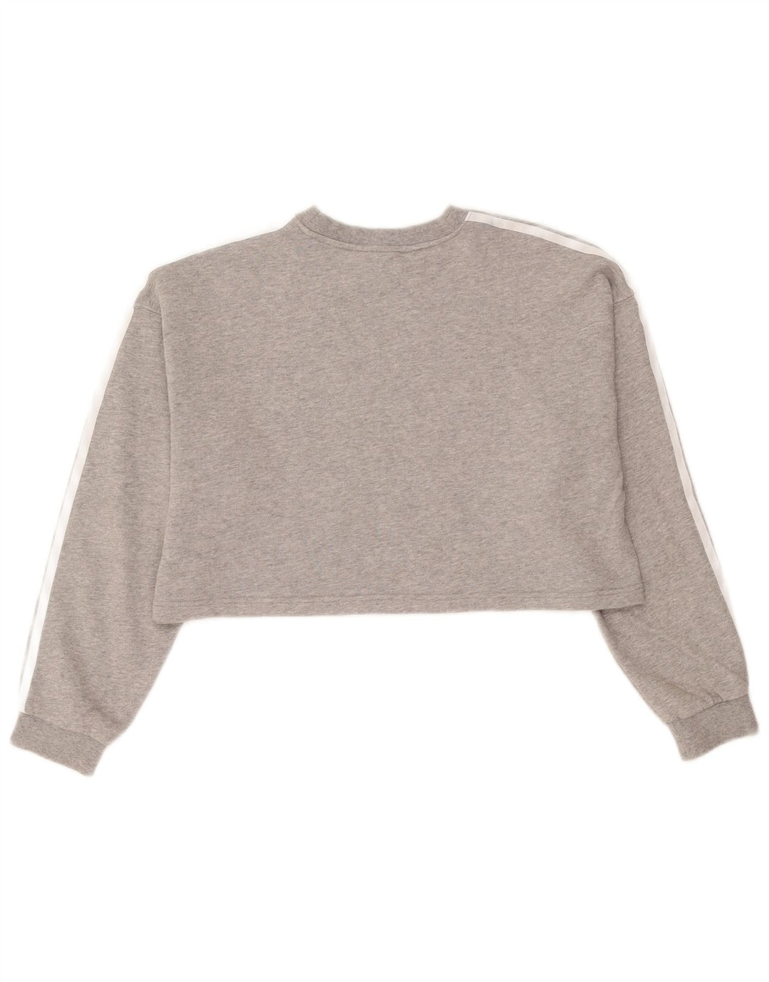 Adidas Womens Crop Oversized Moletom Jumper Reino Unido 8 Pequeno Algodão Cinza