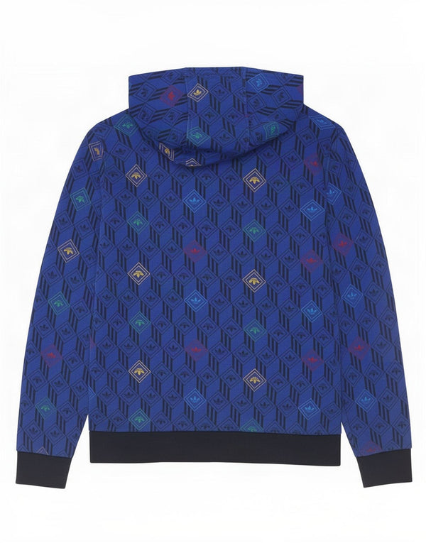 Adidas Meninos Graphic Hoodie Jumper 11-12 Anos Azul Geométrico Algodão