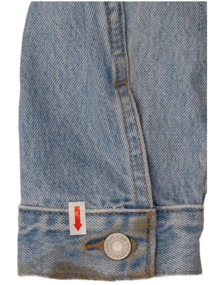 Jaqueta jeans feminina Levi's UK 16 grande algodão floral azul