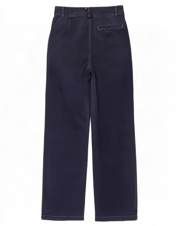Zara Calça jeans feminina cintura alta solta EU 32 2XS W22 L28 azul marinho