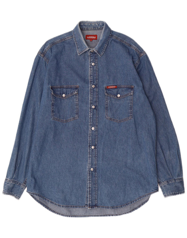 Camisa jeans masculina CARRERA algodão azul médio