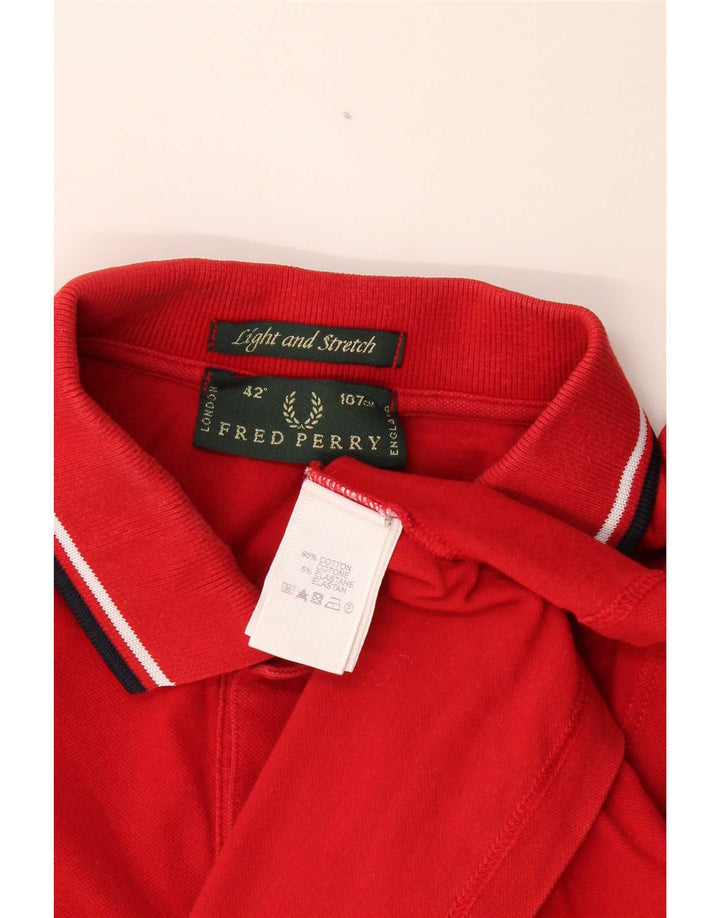Camisa polo masculina Fred Perry médio algodão vermelho