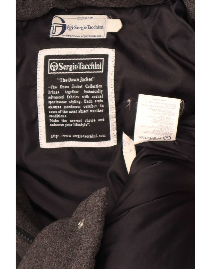 Casaco acolchoado com capuz masculino Sergio Tacchini UK 38 Acrílico cinza médio