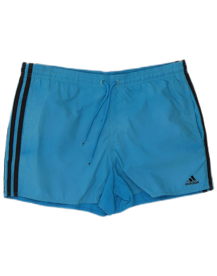 Shorts de natação masculino Adidas pequeno azul nylon