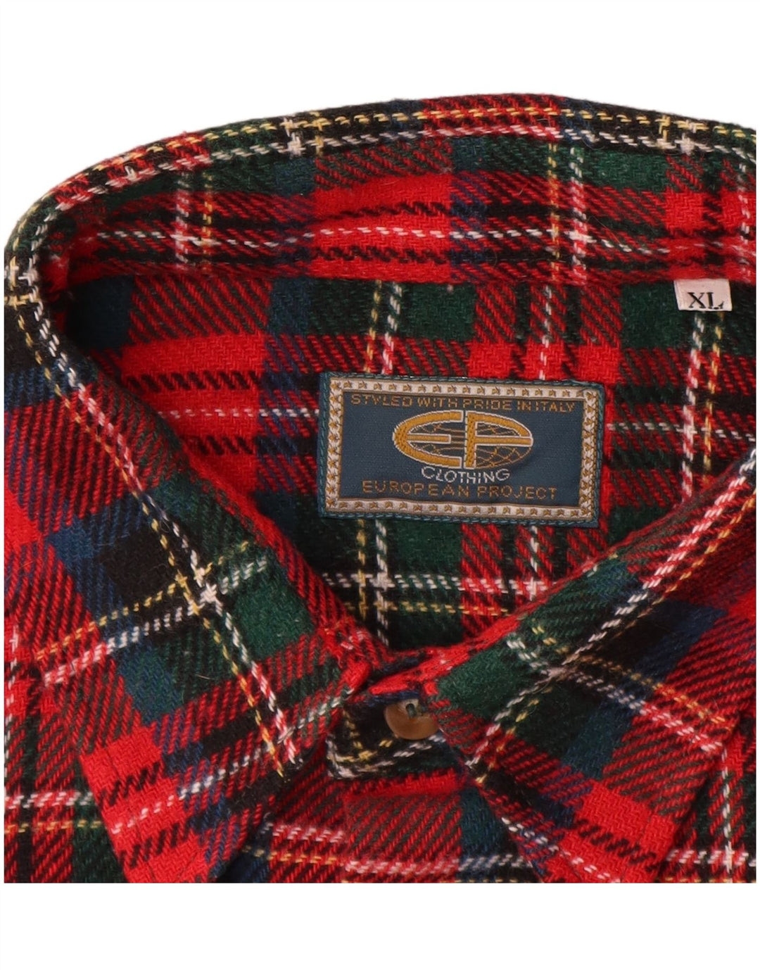 Camisa masculina de flanela EUROPEAN PROJECT XL vermelha xadrez