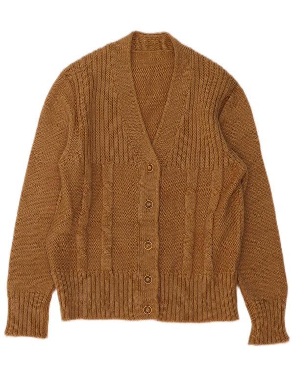 Suéter cardigã feminino VINTAGE UK 12 médio bege