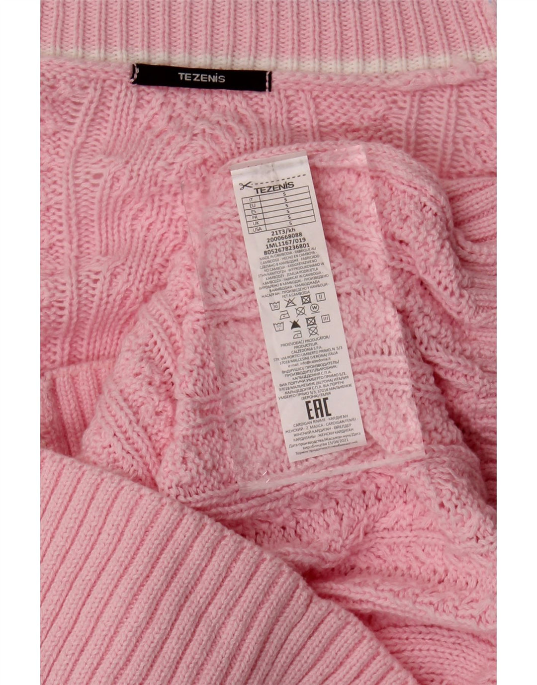 TEZENIS Womens Cardigan Sweater UK 10 Small Pink Viscose