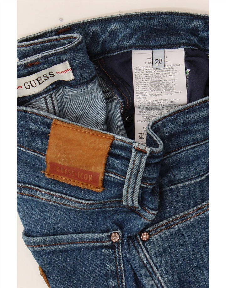 GUESS Womens Curvy Skinny Jeans W28 L30 Blue Cotton Vintage Guess and Second-Hand Guess from Messina Hembry 