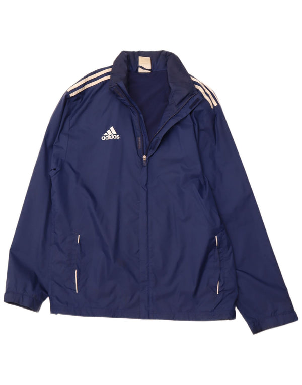 Jaqueta de chuva masculina com capuz ADIDAS Reino Unido 42/44 grande azul marinho nylon