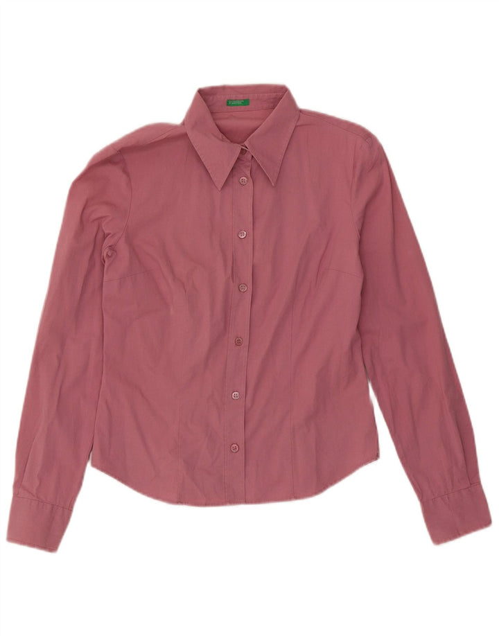 Camisa feminina BENETTON UK 12 rosa médio