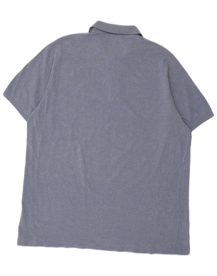 Camisa polo masculina Lacoste tamanho 7 2XL algodão azul