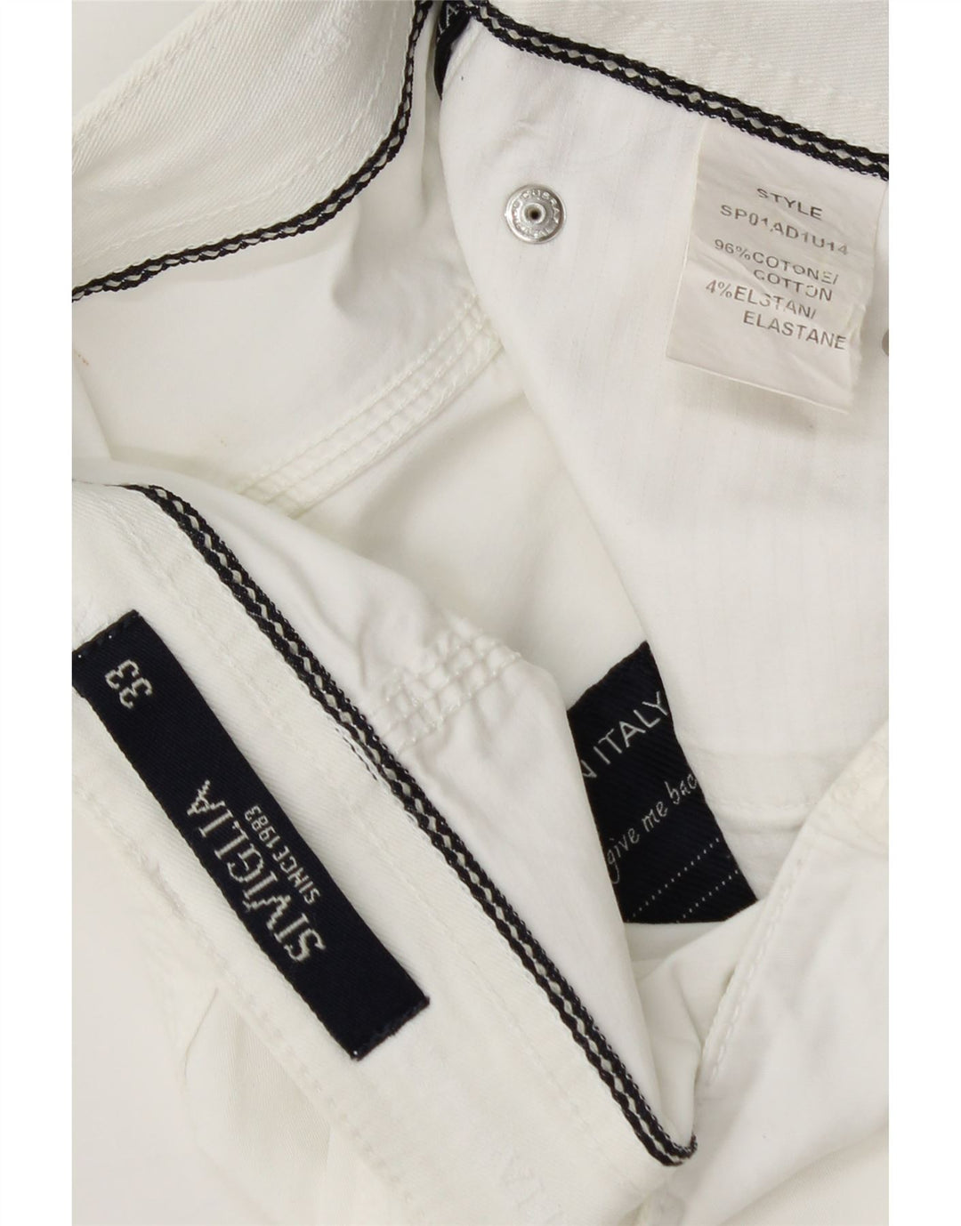 Bermuda masculina SIVIGLIA W33 médio algodão branco