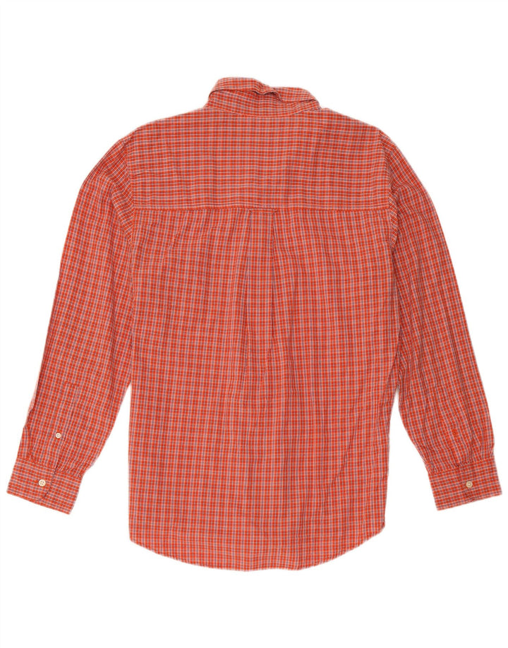 Camisa masculina Chaps de algodão xadrez vermelho médio