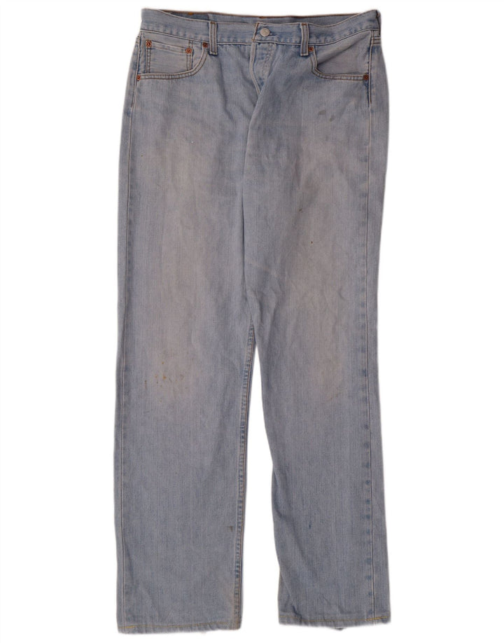 LEVI'S Masculino 501 Straight Jeans W36 L31 Azul Algodão