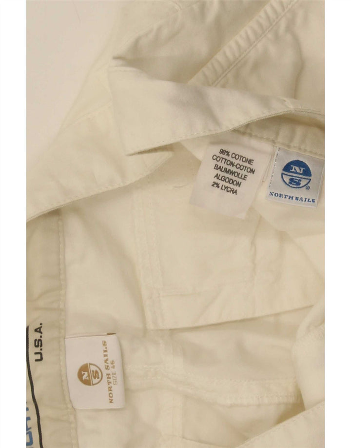 North Sails feminino IT 46 grande W36 algodão branco