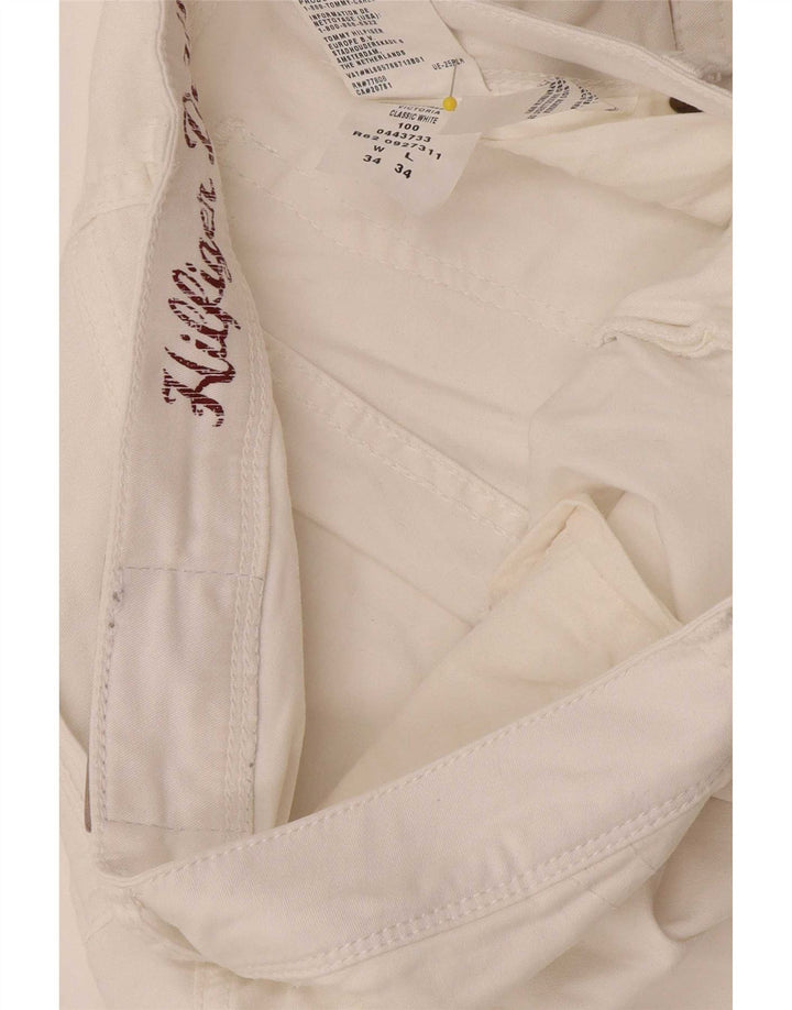 Tommy Hilfiger Masculino Slim Jeans W34 L34 Algodão Branco