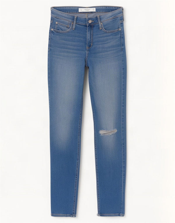 Calça jeans skinny feminina Abercrombie & Fitch EUA 6 médio W28 L27 azul