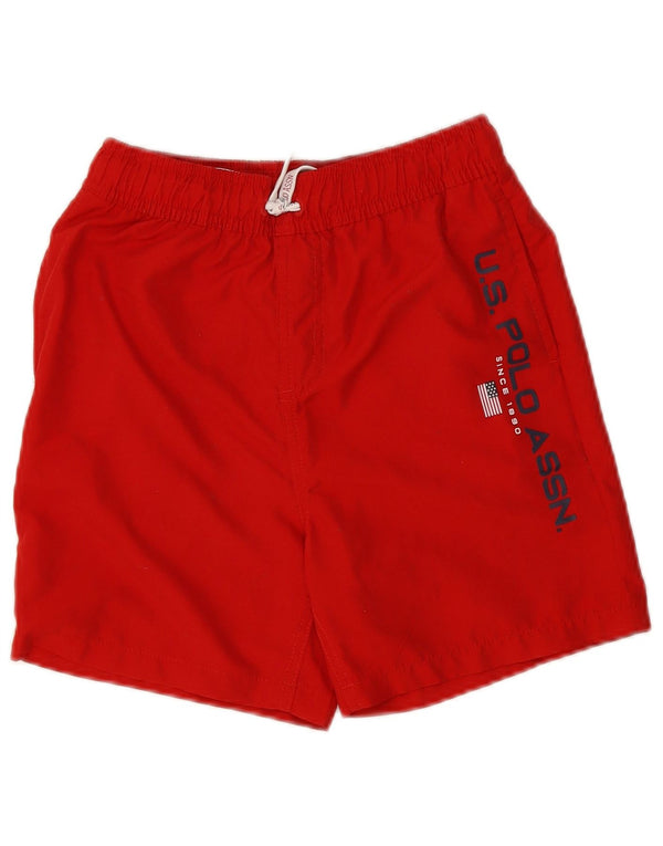 US Polo Assn. Shorts de natação estampados para meninos 10-11 anos poliéster vermelho