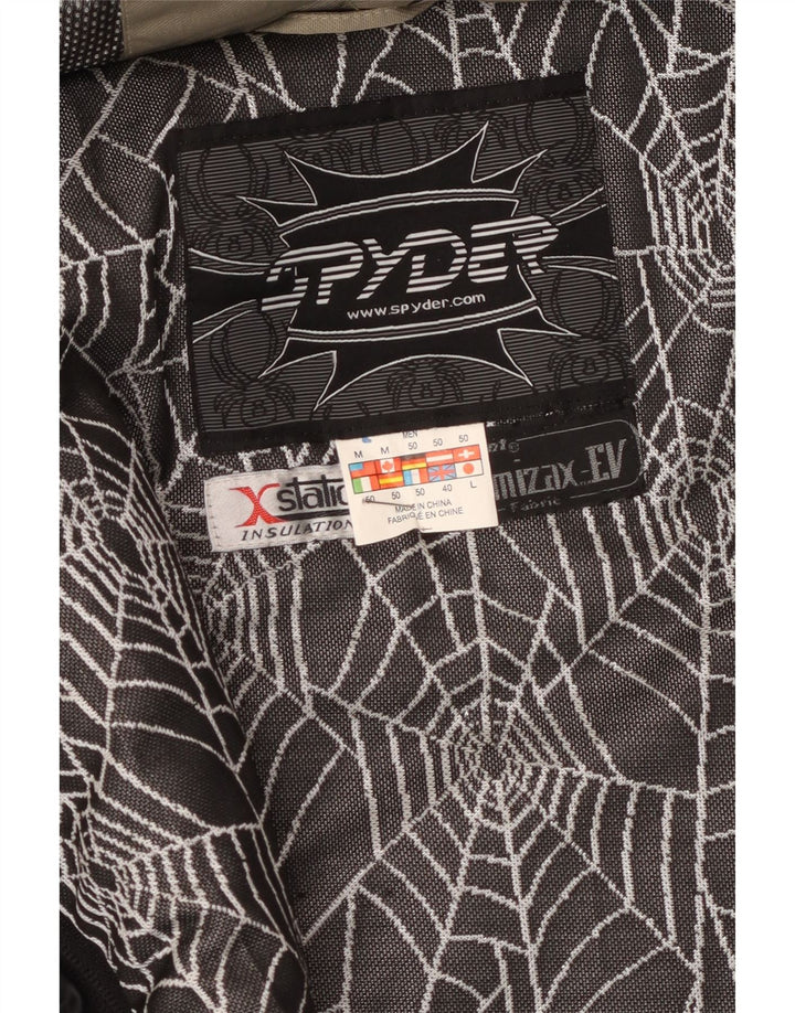 Jaqueta de esqui masculina Spyder UK 40 grande bloco colorido bege