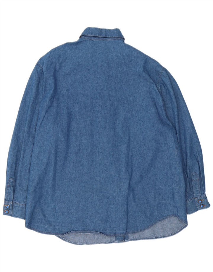 Camisa jeans feminina Hammer Oversized EU 46 XL azul algodão