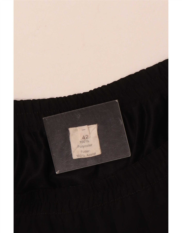 Saia plissada feminina vintage EU 42 grande W34 poliéster preto