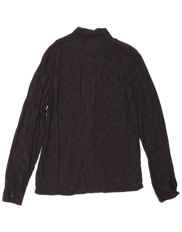 Camisa masculina All Saints viscose geométrica preta média