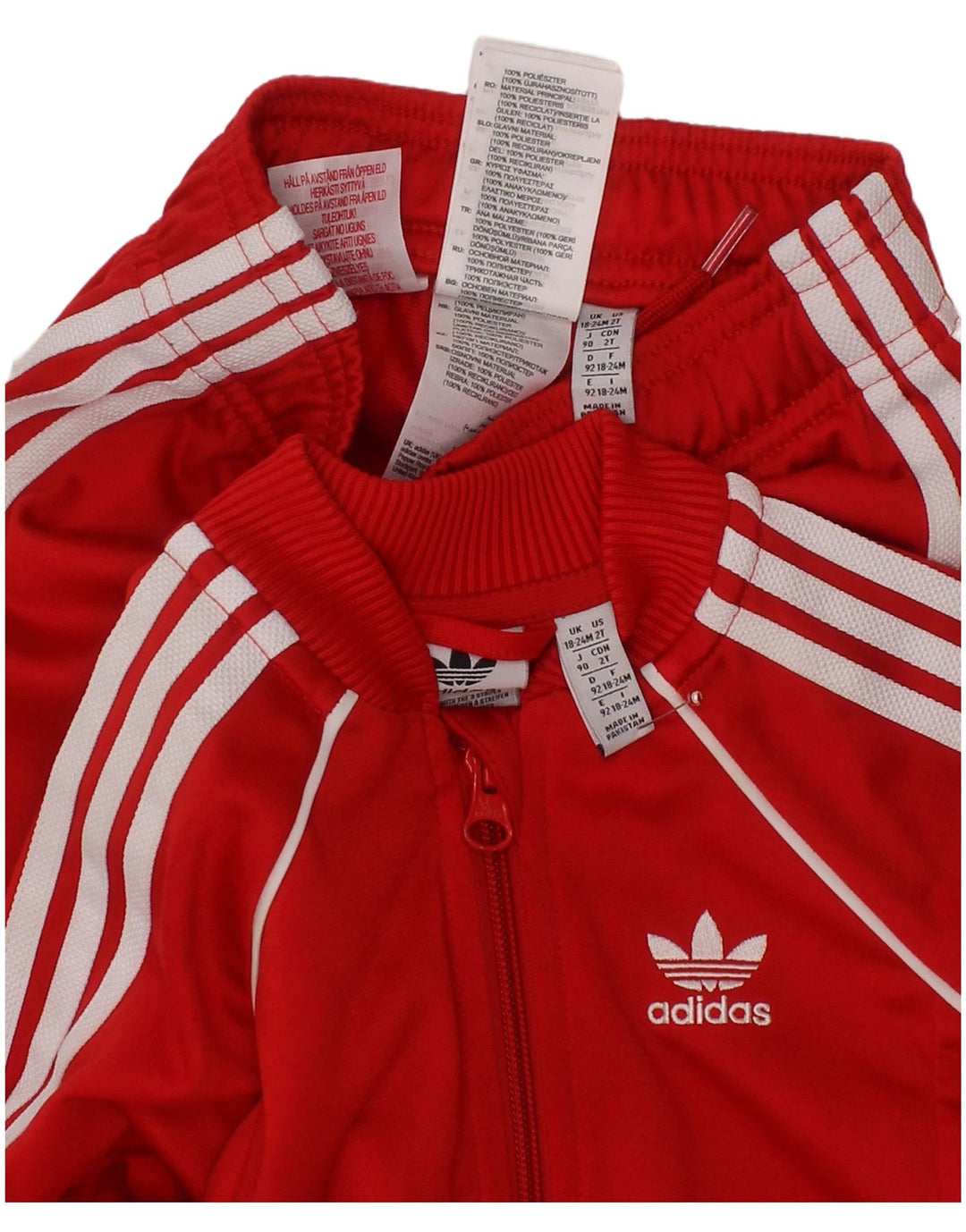 Calças de treino para bebés ADIDAS 18-24 meses vermelho poliéster