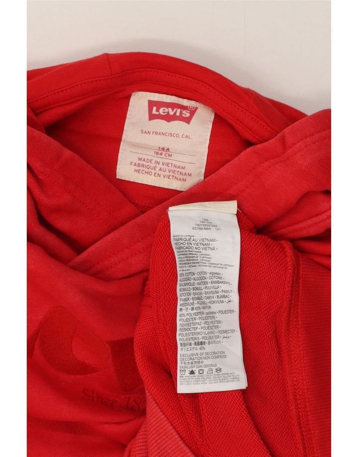 Suéter com capuz gráfico LEVI'S Boys 13-14 anos algodão vermelho