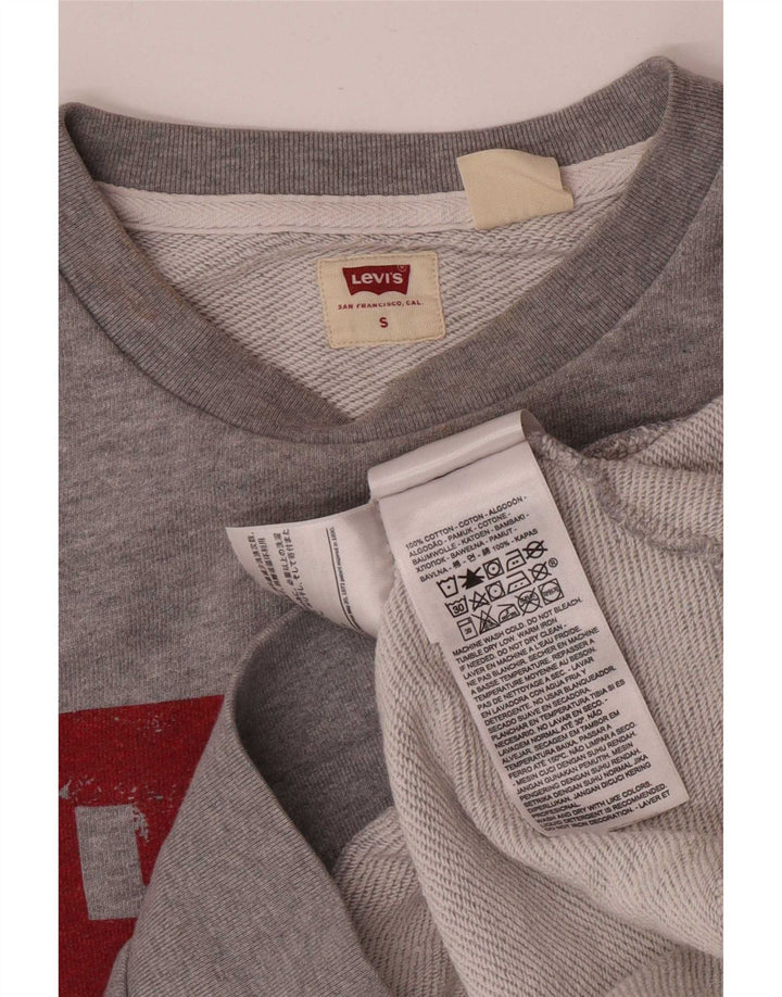 Levi's moletom gráfico masculino jumper pequeno algodão cinza