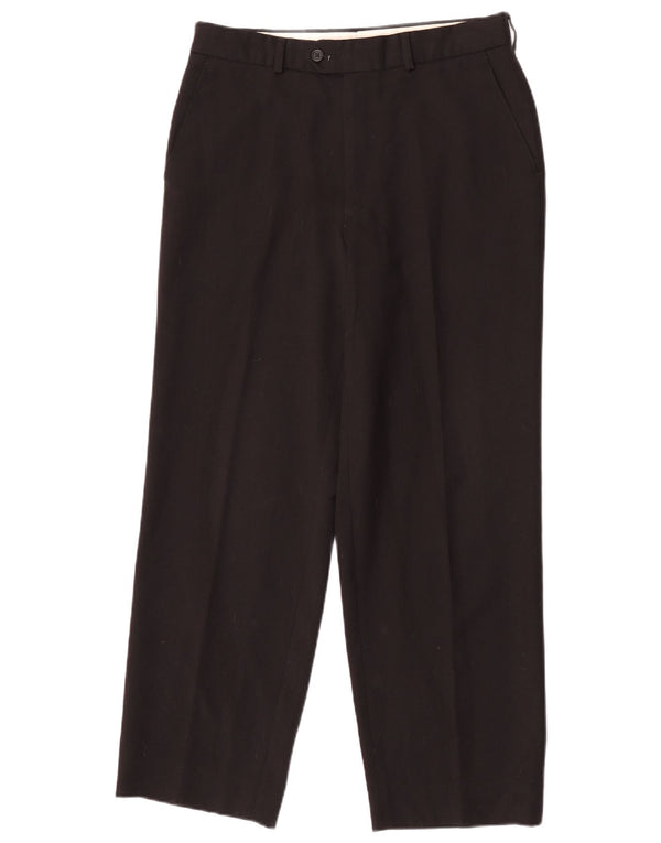 Calça masculina Marks & Spencer St. Michael Straight Suit W32 L28 Lã Preta