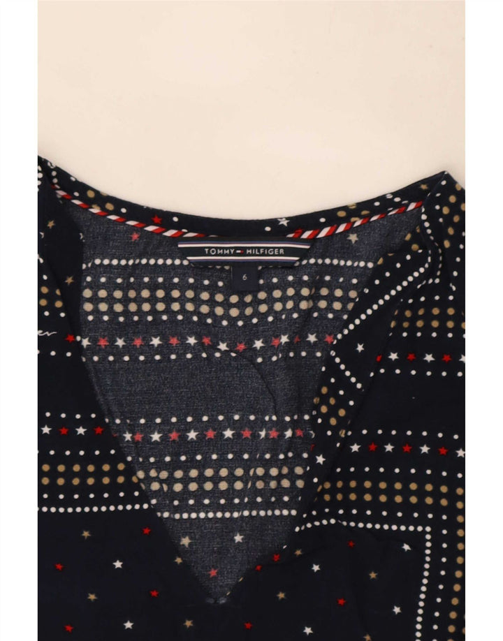 Blusa feminina Tommy Hilfiger EUA 6 médio azul marinho manchado