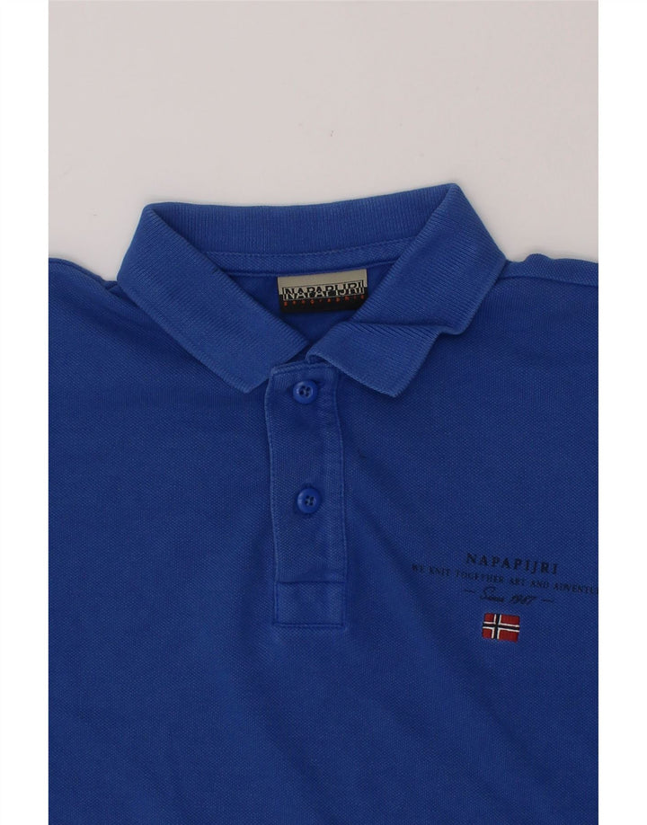 NAPAPIJRI Boys Polo Shirt 9-10 Years Blue Cotton Vintage Napapijri and Second-Hand Napapijri from Messina Hembry 