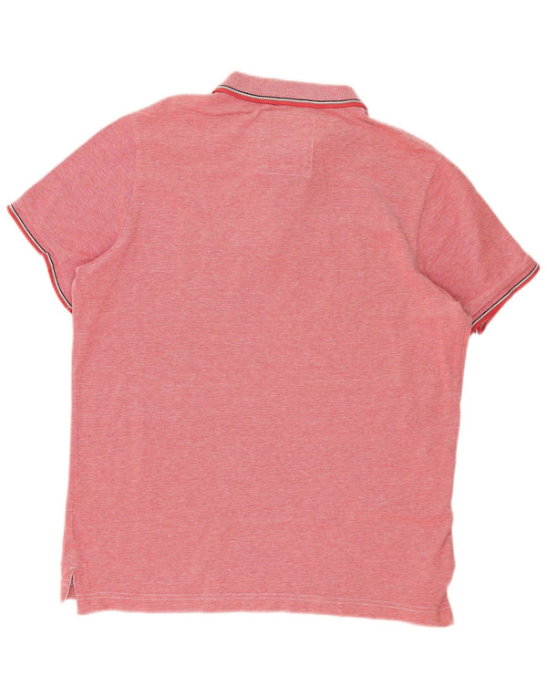 Camisa polo masculina Superdry 2XL algodão manchado rosa