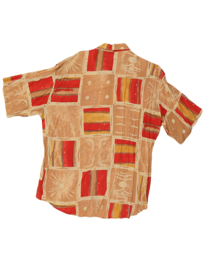 Camisa masculina de manga curta Kantaros XL multicolorida patchwork viscose
