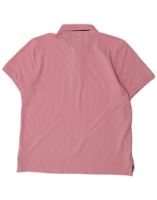 Camisa polo masculina 2XL algodão rosa da Crew Clothing